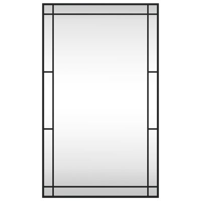 vidaXL Wall Mirror Black 23.6"x39.4" Rectangle Iron