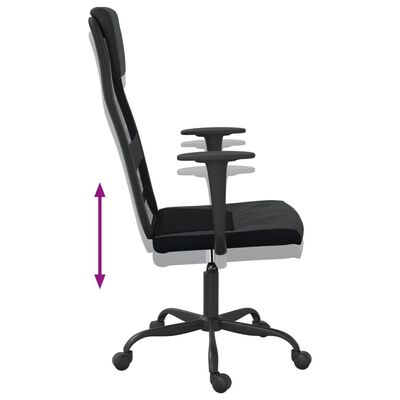 vidaXL Office Chair Black Mesh Fabric and Faux Leather