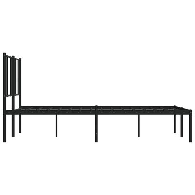 vidaXL Metal Bed Frame without Mattress with Headboard Black 53.1"x74.8"