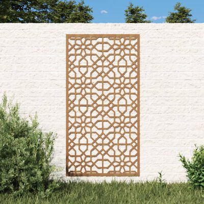 vidaXL Patio Wall Decoration 41.3"x21.7" Corten Steel Moorish Design