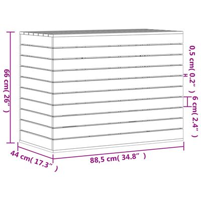 vidaXL Laundry Basket 34.8"x17.3"x26" Solid Wood Pine