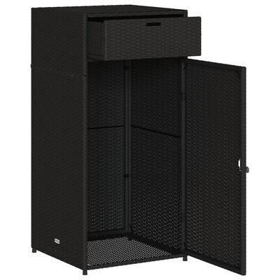 vidaXL Patio Storage Cabinet Black 21.7"x21.7"x43.7" Poly Rattan