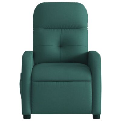 vidaXL Massage Recliner Chair Dark Green Fabric