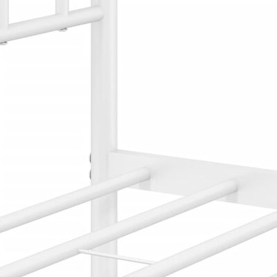 vidaXL Metal Bed Frame without Mattress with Footboard White 39.4"x78.7"