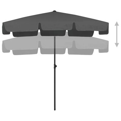 vidaXL Beach Umbrella Anthracite 78.7"x49.2"