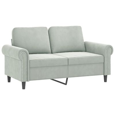 vidaXL 2-Seater Sofa Light Gray 47.2" Velvet