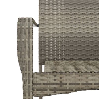 vidaXL 3 Piece Patio Dining Set with Cushions Gray Poly Rattan