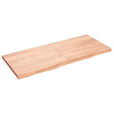vidaXL Wall Shelf Light Brown 55.1"x23.6"x(0.8"-1.6") Treated Solid Wood Oak