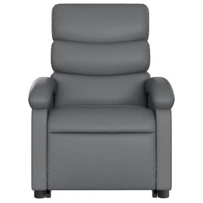 vidaXL Electric Stand up Massage Recliner Chair Gray Faux Leather