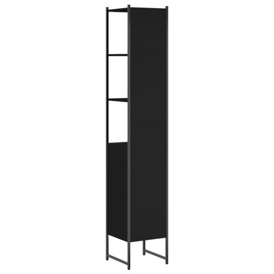 vidaXL Bathroom Cabinet Black 13"x13"x73" Engineered Wood