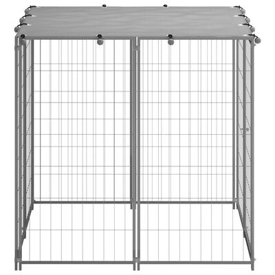 vidaXL Dog Kennel Silver 43.3"x43.3"x43.3" Steel