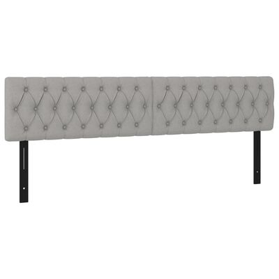 vidaXL LED Headboard Light Gray 63"x2.8"x30.7"/34.6" Fabric