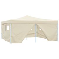 vidaXL Folding Gazebo with 4 Sidewalls 16.4'x16.4' Cream