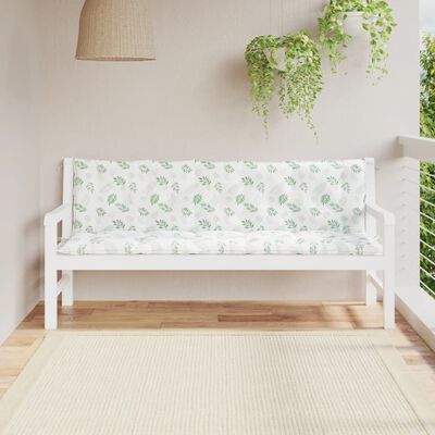 vidaXL Garden Bench Cushions 2 pcs Leaf Pattern Oxford Fabric