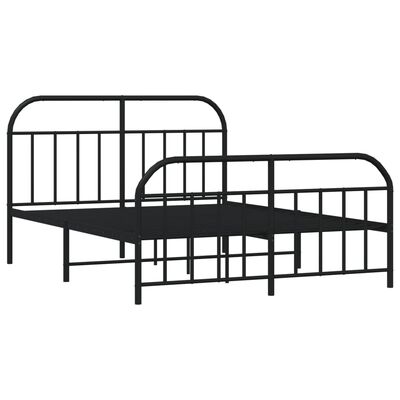 vidaXL Metal Bed Frame without Mattress with Footboard Black 72"x83.9"