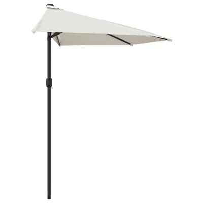 vidaXL Garden Parasol with Aluminum Pole Sand 106.3"x56.7" Half