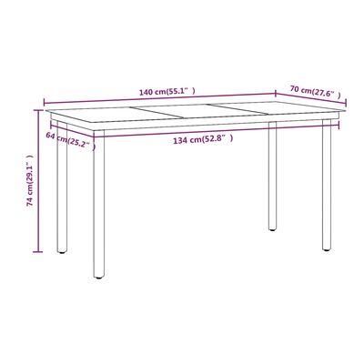 vidaXL 5 Piece Patio Dining Set with Cushions Brown