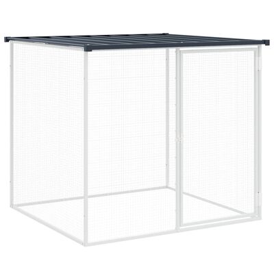 vidaXL Chicken Cage with Roof Anthracite 237.4"x38.6"x35.4" Galvanized Steel