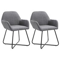 vidaXL Dining Chairs 2 pcs Dark Gray Fabric