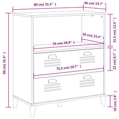 vidaXL Bookcase VIKEN White 31.5"x15.7"x35.4" Engineered Wood