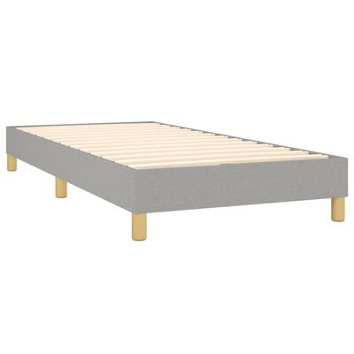 vidaXL Bed Frame Light Gray 39.4"x74.8" Twin Fabric