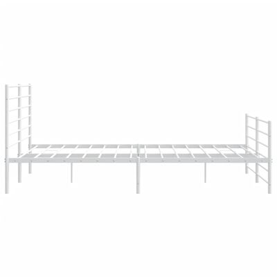 vidaXL Metal Bed Frame without Mattress with Footboard White 72"x83.9"