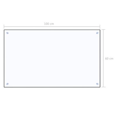 vidaXL Kitchen Backsplash Transparent 39.4"x23.6" Tempered Glass