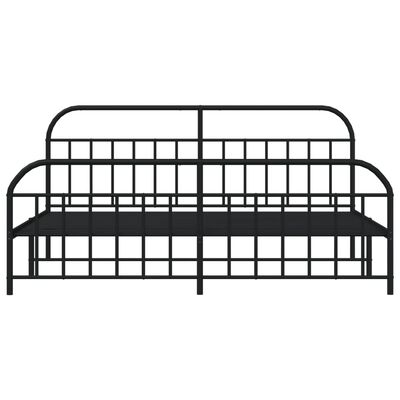 vidaXL Metal Bed Frame without Mattress with Footboard Black 76"x79.9"