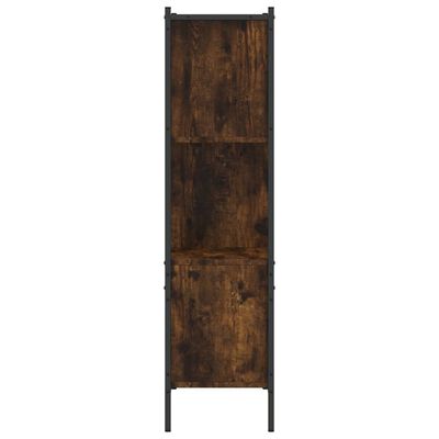 vidaXL Bookcase Smoked Oak 28.3"x11"x42.9" Engineered Wood