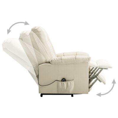 vidaXL Power Lift Recliner Cream Fabric