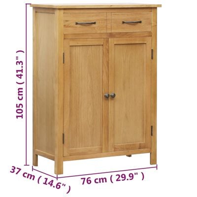 vidaXL Shoe Cabinet 29.9"x14.6"x41.3" Solid Oak Wood