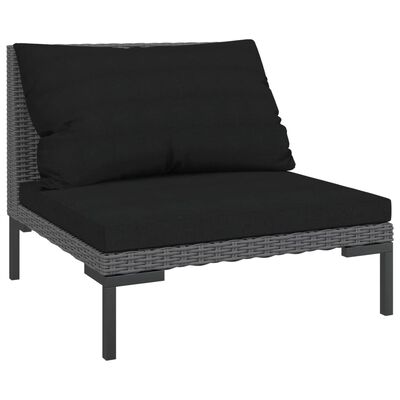 vidaXL 8 Piece Patio Lounge Set with Cushions Poly Rattan Dark Gray