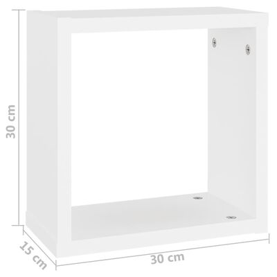 vidaXL Wall Cube Shelves 2 pcs White 11.8"x5.9"x11.8"