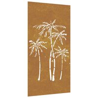 vidaXL Patio Wall Decoration 41.3"x21.7" Corten Steel Palm Tree Design