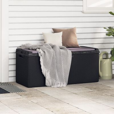 vidaXL Patio Storage Box with Seat Cushion Anthracite 92.5 gal PP