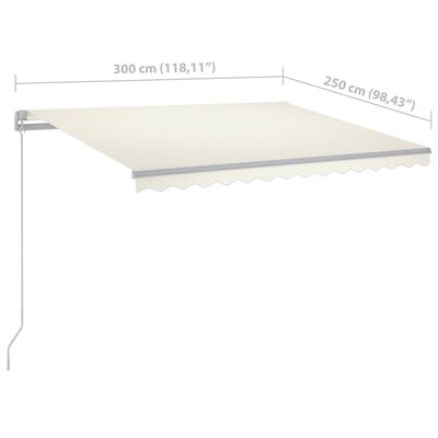 vidaXL Automatic Retractable Awning with Posts 9.8'x8.2' Cream