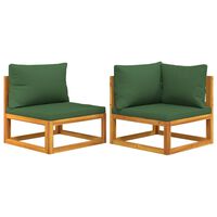 vidaXL 2 Piece Patio Sofa Set with Cushions Solid Wood Acacia