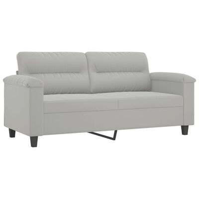 vidaXL 2-Seater Sofa Light Gray 55.1" Microfiber Fabric