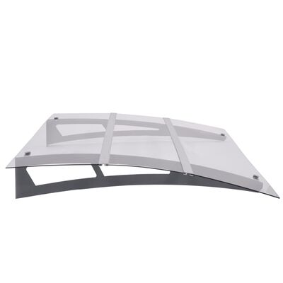 vidaXL Door Canopy Silver and Transparent 59.1"x35.4" PET