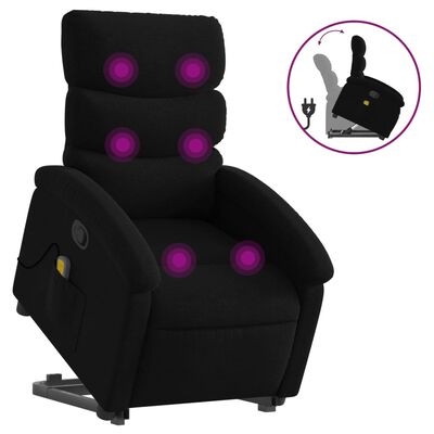 vidaXL Stand up Massage Recliner Chair Black Fabric