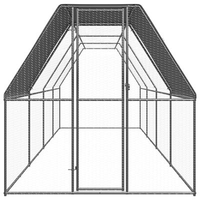 vidaXL Outdoor Chicken Cage 6.6'x26.2'x6.6' Galvanized Steel