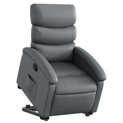 vidaXL Stand up Recliner Chair Gray Faux Leather