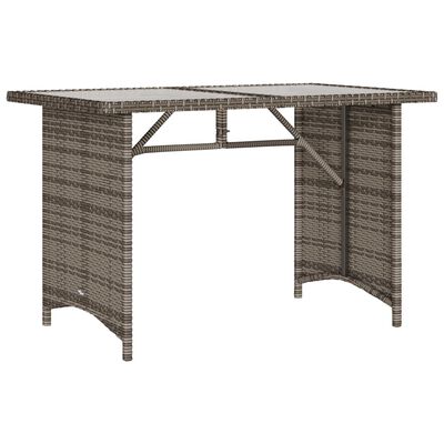 vidaXL 2 Piece Patio Dining Set with Cushions Gray Poly Rattan