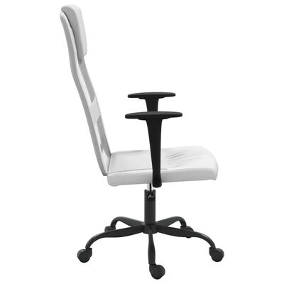 vidaXL Office Chair White Mesh Fabric and Faux Leather