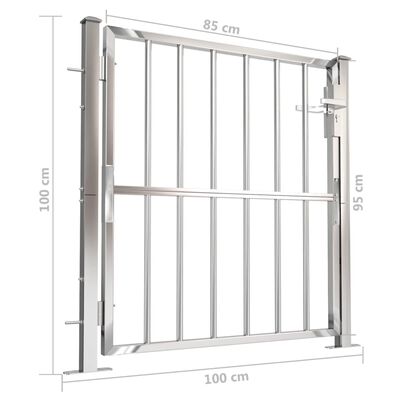 vidaXL Garden Gate 39.4"x39.4" Stainless Steel