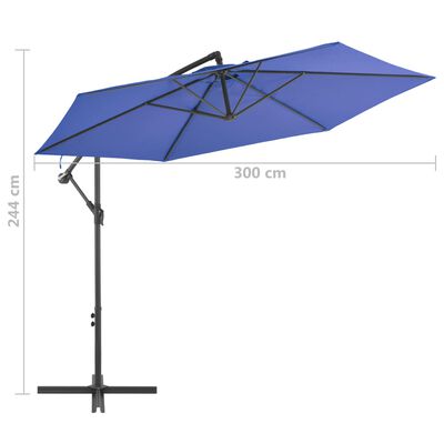 vidaXL Cantilever Umbrella with Aluminum Pole 118.1" Blue