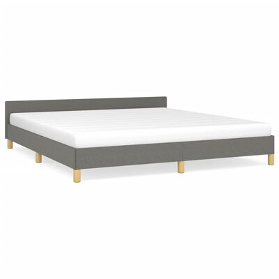 vidaXL Bed Frame with Headboard Dark Gray 72"x83.9" California King Fabric