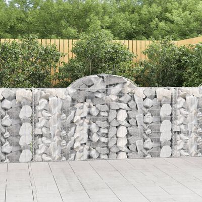 vidaXL Arched Gabion Baskets 10 pcs 78.7"x11.8"x39.4"/47.2" Galvanized Iron