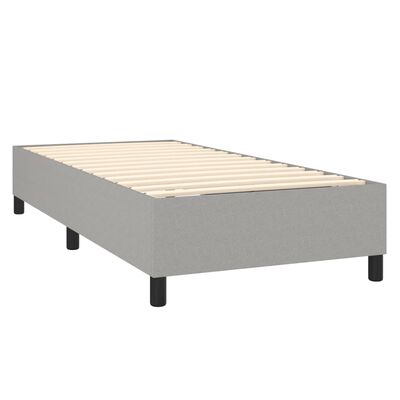 vidaXL Bed Frame without Mattress Light Gray Twin Fabric (US Only)