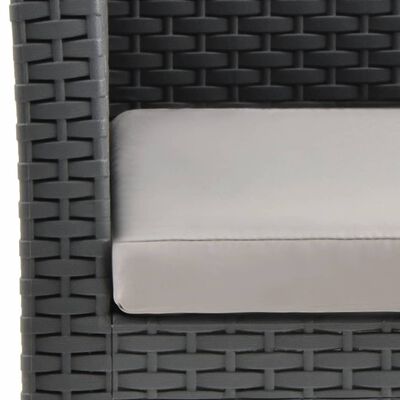 vidaXL Patio Chair with Cushion PP Rattan Anthracite